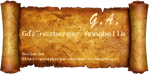 Günszberger Annabella névjegykártya